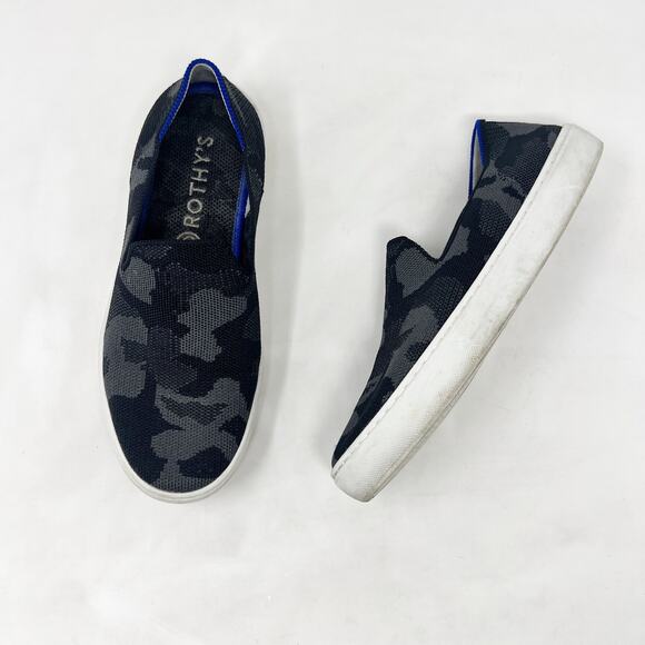 [Rothy's] Gray Camo Print The Original Slip On Sneakers Washable Size 7 - Picture 8 of 10
